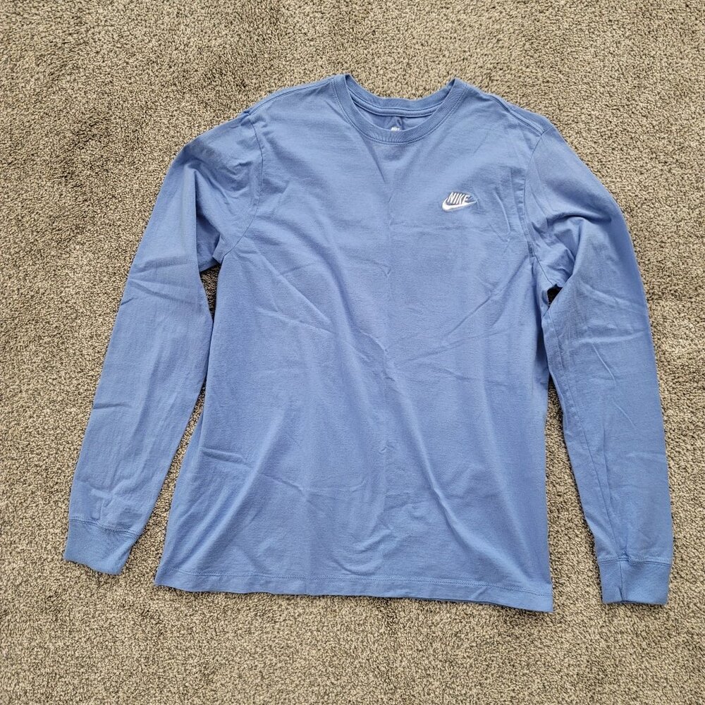 Unisex Blue Nike Long Sleeve T-shirt Medium